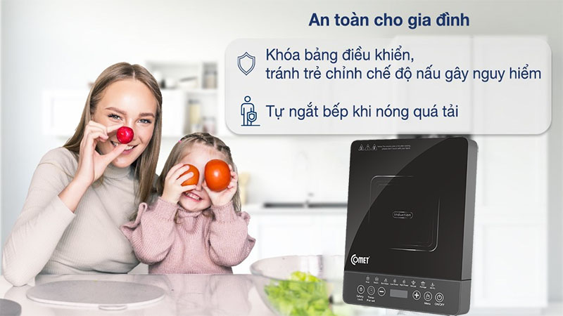 Tính năng an toàn của Bếp điện từ đơn Comet CM5415