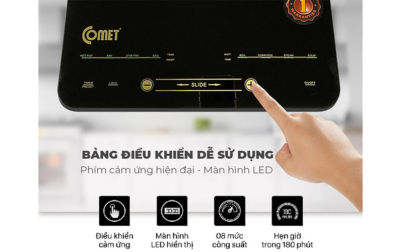 Bếp điện từ đơn Comet CM5428 - Hàng chính hãng