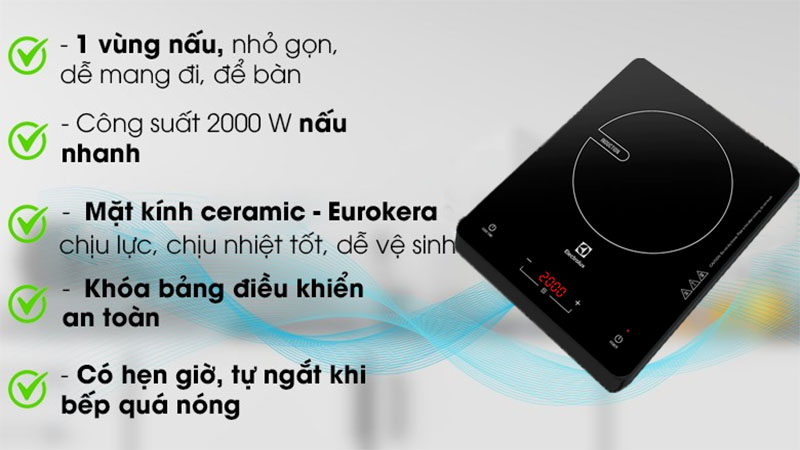 Bếp điện từ đơn Electrolux ETD29MKC - Hàng chính hãng