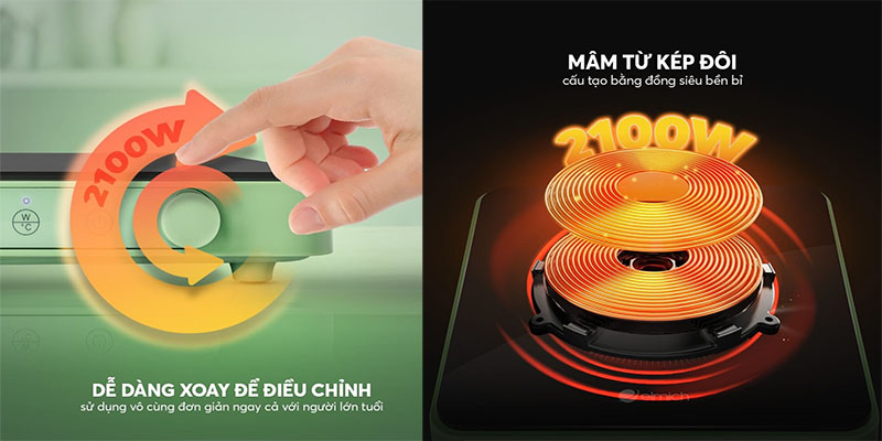 Bếp điện từ đơn Elmich ICE-3879AW/MG/PG - Hàng chính hãng