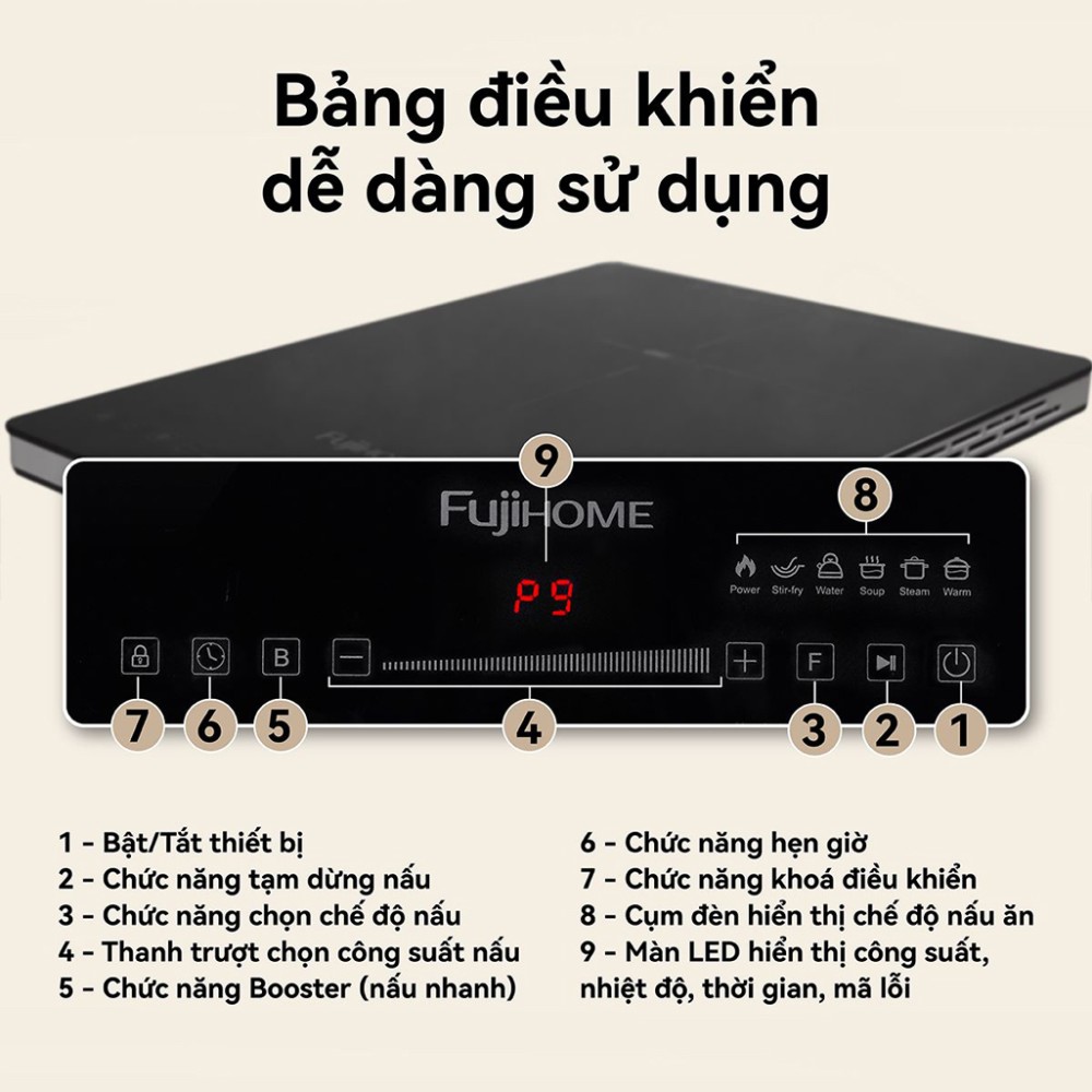 Bếp điện từ đơn FujiHome IC1391 - Hàng chính hãng