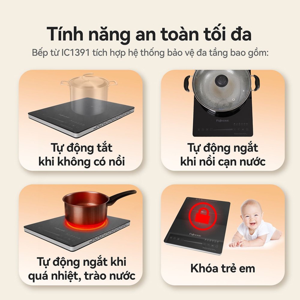 Bếp điện từ đơn FujiHome IC1391 - Hàng chính hãng