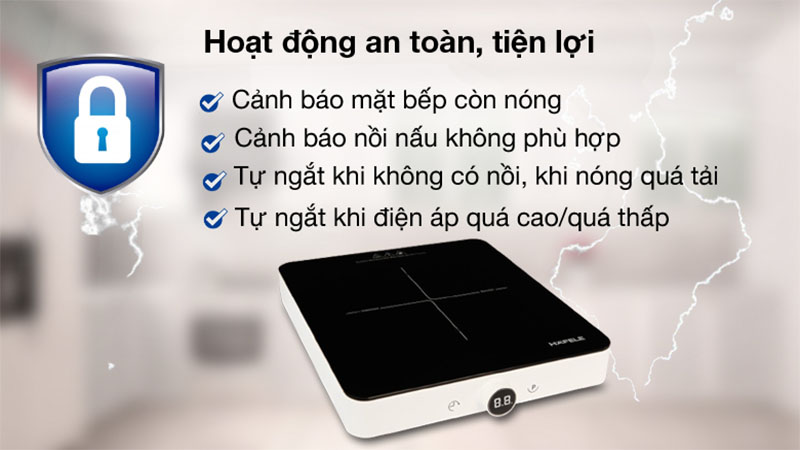 Tính năng an toàn của Bếp từ đơn Hafele HSI-21FW
