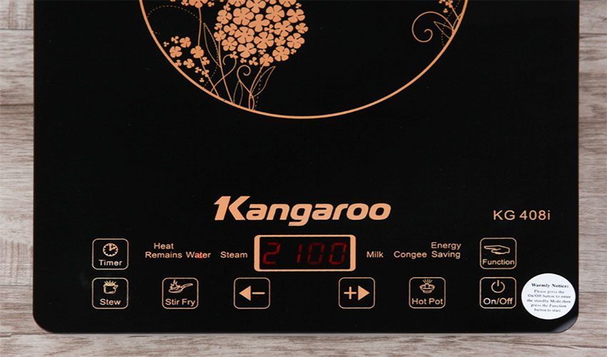 Bảng điều khiển của bếp điện từ đơn Kangaroo KG408I