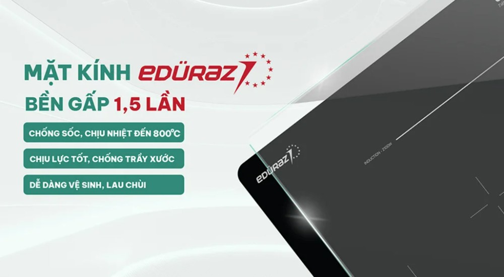  Mặt kính  Eduraz chịu nhiệt lên đến 800 độ C