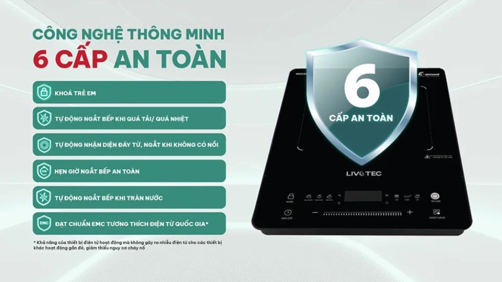 Bếp được trang bị nhiều tính năng an toàn