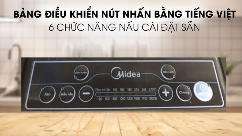 Bếp điện từ đơn Midea MI-B1920DF - Hàng chính hãng