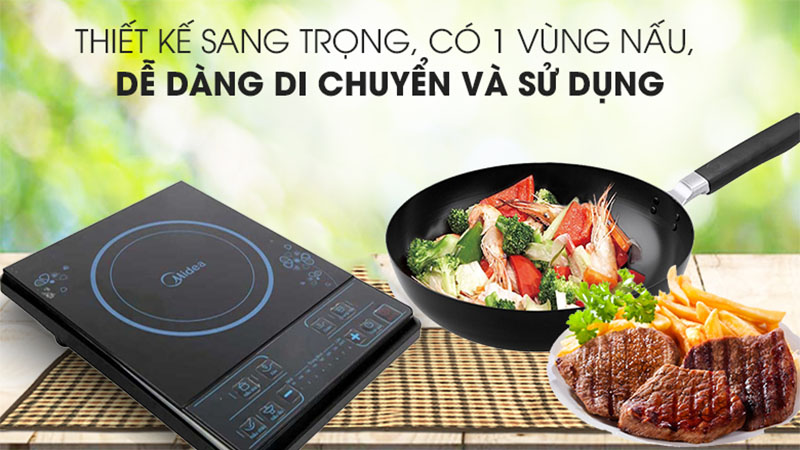 Bếp điện từ đơn Midea MI-B1920DG - Hàng chính hãng