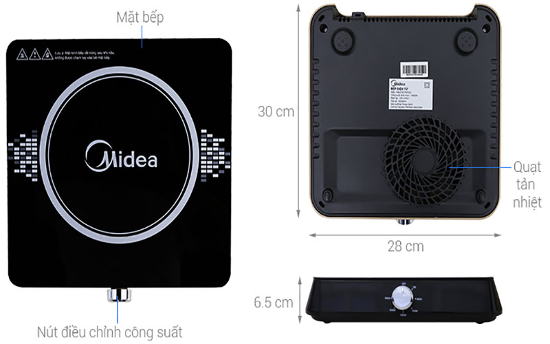 Bếp điện từ đơn Midea MI-K1917EF - Hàng chính hãng