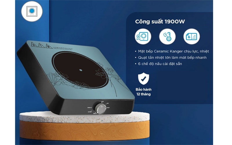 Bếp từ đơn Midea MI-K1923EF(B) - Hàng chính hãng