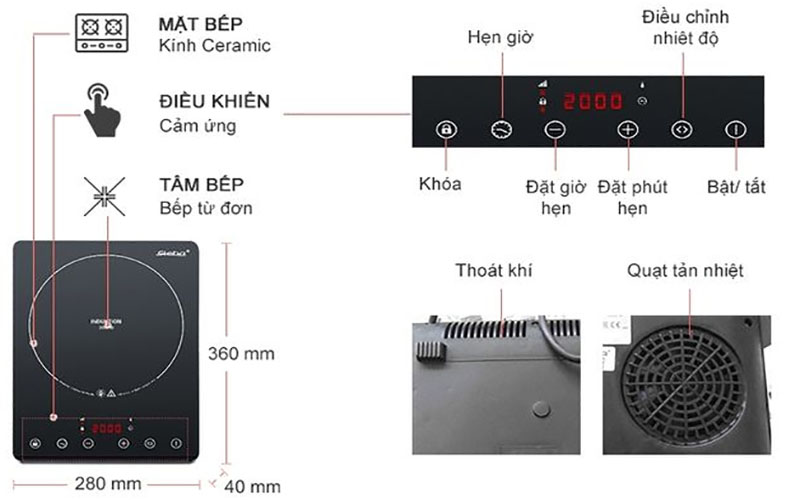 Bếp điện từ đơn Steba IK65 - Hàng chính hãng
