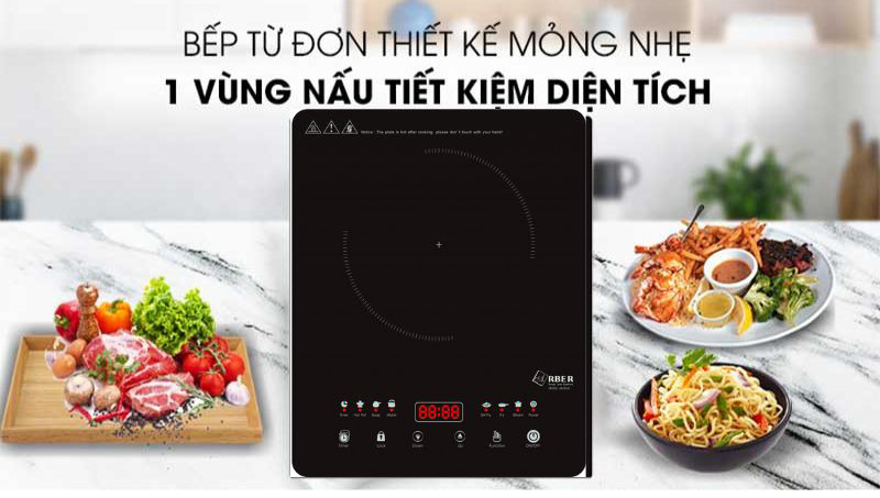 Thiết kế 1 vùng nấu phù hợp với gia đình ít người, ít nấu nướng hay người sống độc thân,