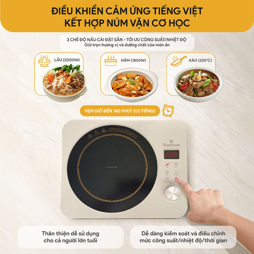 Bếp điện từ đơn BlueStone ICB-6618 - Hàng chính hãng