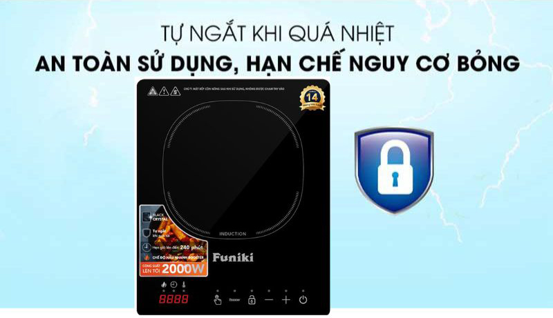 Tự động tắt bếp khi quá nhiệt, đảm bảo an toàn cho người dùng