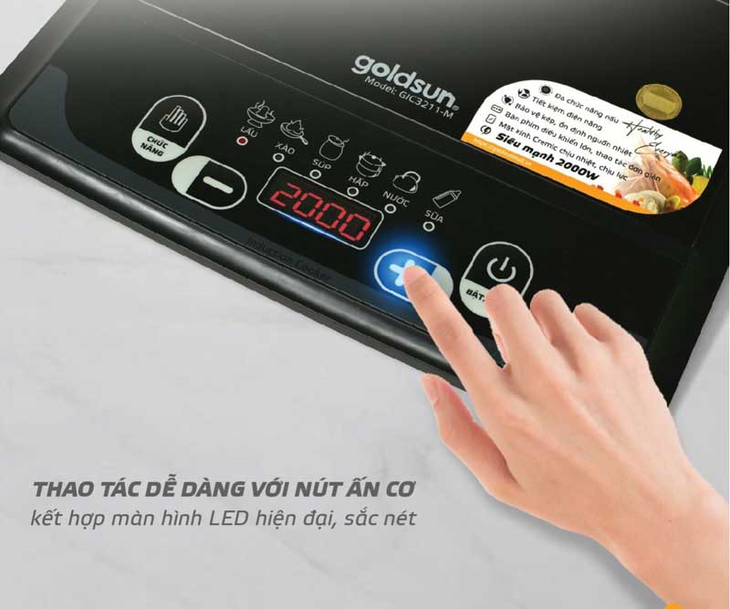 Bảng điều khiển nút bấm hiện đại kết hợp với màn hình hiển thị LED hiern thị rõ nét