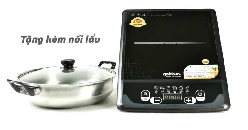 Mua bếp điện từ đơn Goldsun GIC3211-M được tặng kèm nồi lẩu