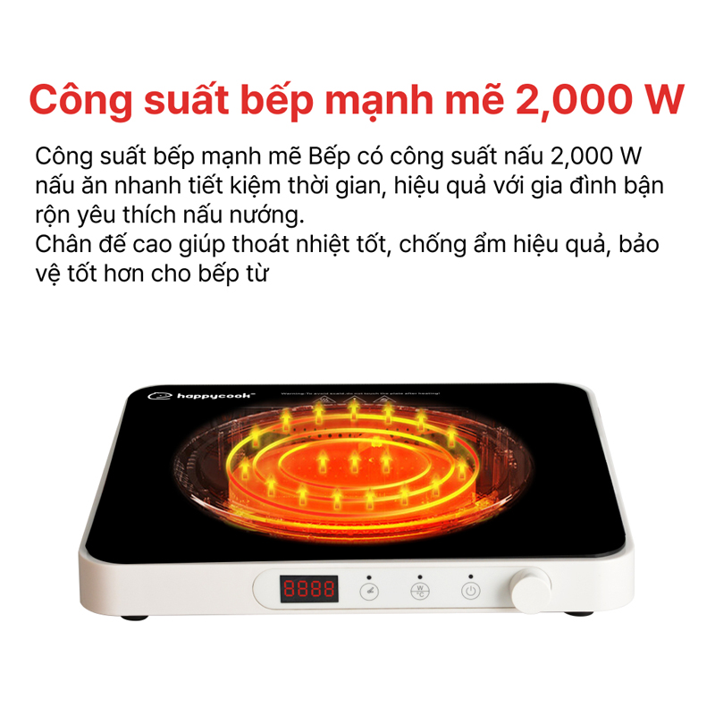 Hoạt động mạnh mẽ với công suất 2000W, tiết kiệm điện năng