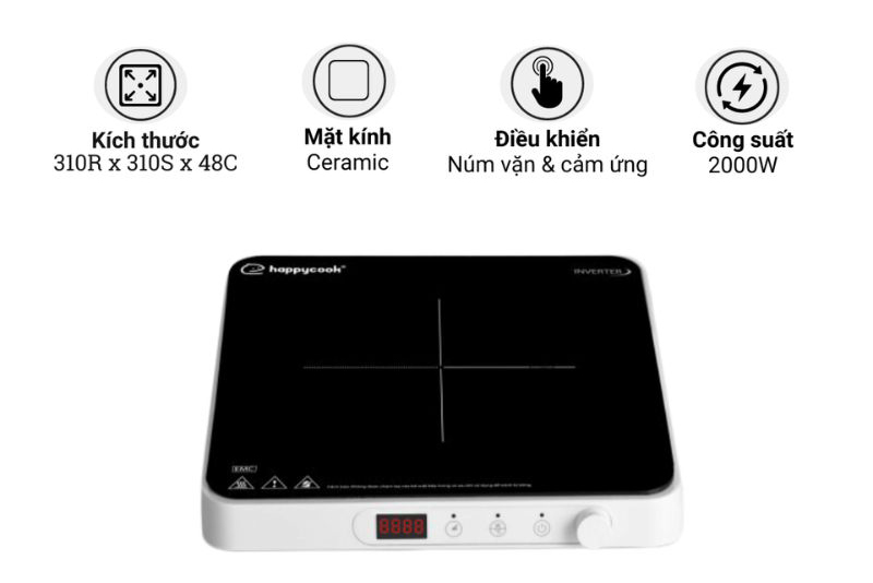 Thông số kỹ thuật của bếp từ đơn Happycook HSI-200KS