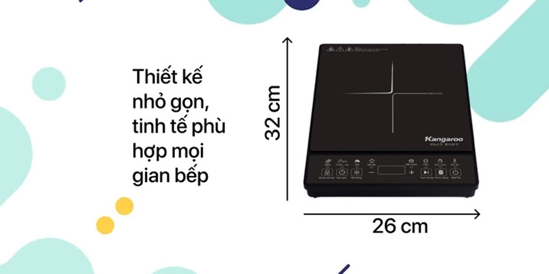 Kích thước của bếp điện từ đơn Kangaroo KG18IC1
