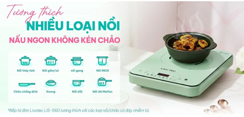 Bếp điện từ đơn Livotec LIS-560P-C-G - Hàng chính hãng