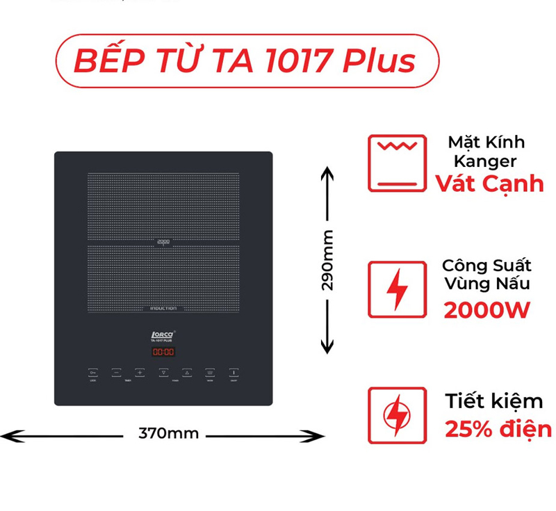 Bếp điện từ đơn Lorca TA-1017 PLUS - Hàng chính hãng