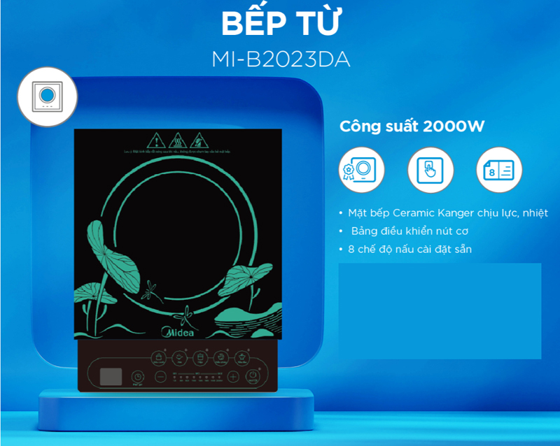 Bếp điện từ đơn Midea MI-B2023DA - Hàng chính hãng
