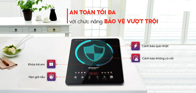 Bếp được trang bị nhiều tính năng thông minh