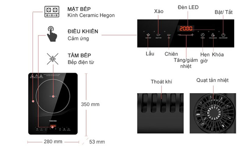 Bếp điện từ đơn Toshiba IC-20R1SV - Hàng chính hãng