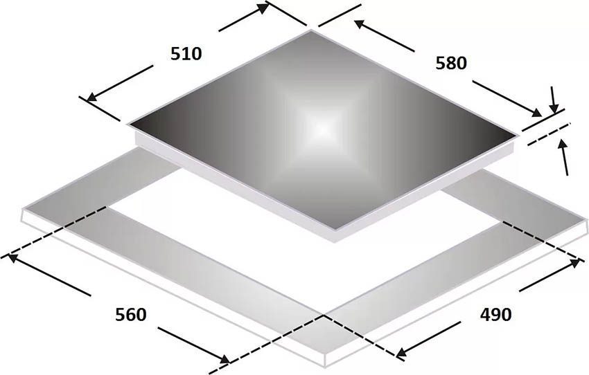 Kích thước lắp đặt của Bếp điện từ hồng ngoại Giovani G-361 SD