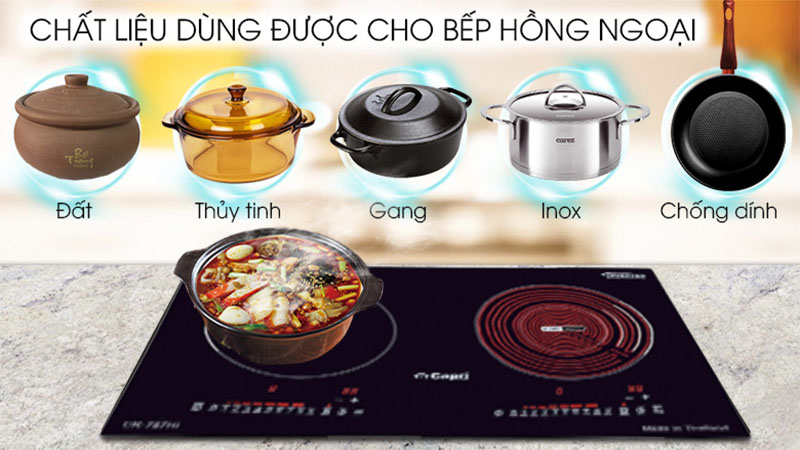 Bếp điện từ kết hợp hồng ngoại Capri CR-787HI - Hàng chính hãng