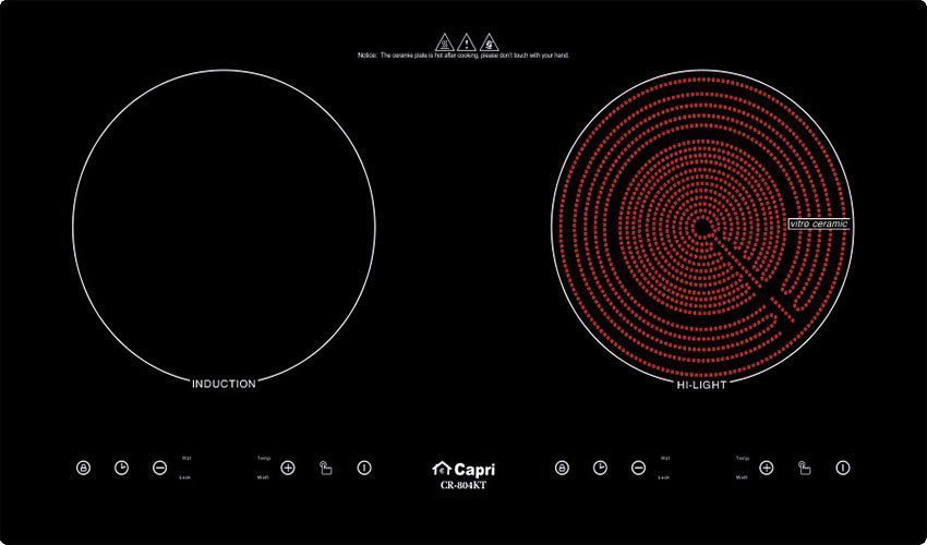 Bếp điện từ kết hợp hồng ngoại Capri CR-804HI - Hàng chính hãng