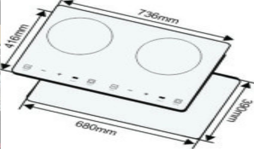 Kích thước của Bếp đôi hồng ngoại điện từ âm Grasso GS-702EH