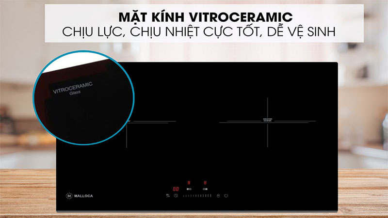 Thiết kế mặt kính của Bếp từ kết hợp hồng ngoại Malloca MH-732 IRN