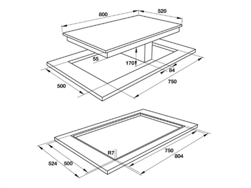 Bếp điện từ kết hợp hút mùi Hafele HC-IHH80A - Hàng chính hãng