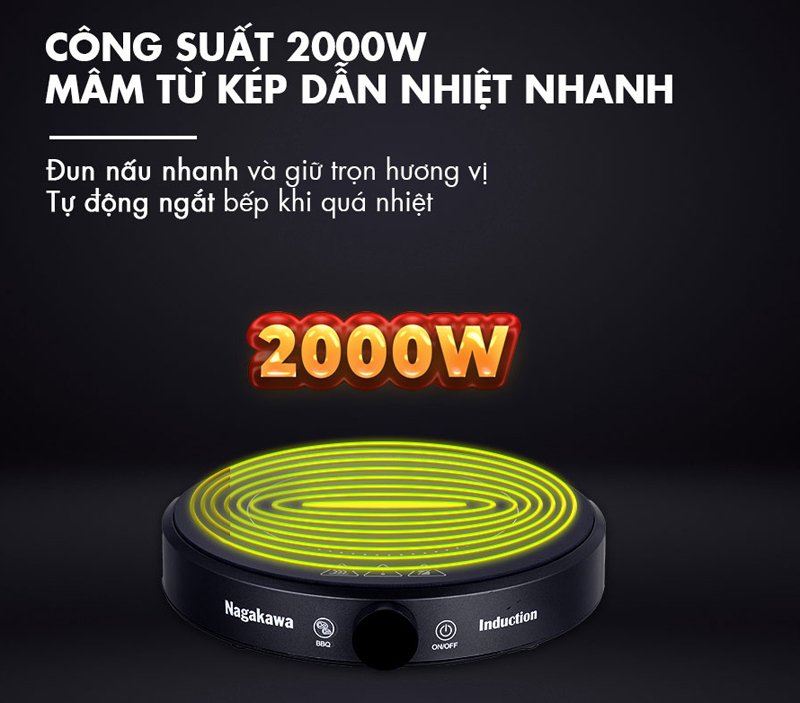 Bếp điện từ đa năng Nagakawa NAG0716 - Hàng chính hãng