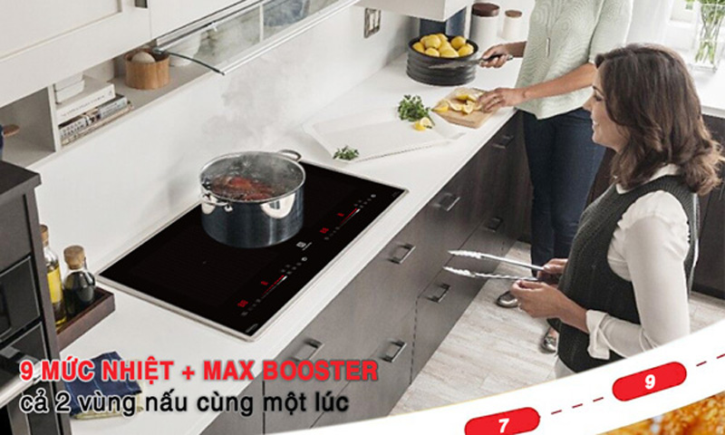 Bảng điều khiển cảm ứng siêu nhạy 9 mức nhiệt và màn hình LED hiển thị