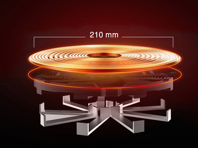 Mâm nhiệt bằng đồng nguyên chất, gia nhiệt nhanh