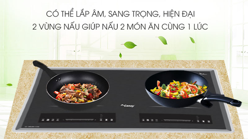 Bếp đôi điện từ Canzy CZ DELUXE 111SG - Hàng chính hãng