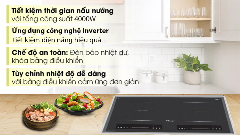 Bếp đôi điện từ Canzy CZ DELUXE 111SG - Hàng chính hãng
