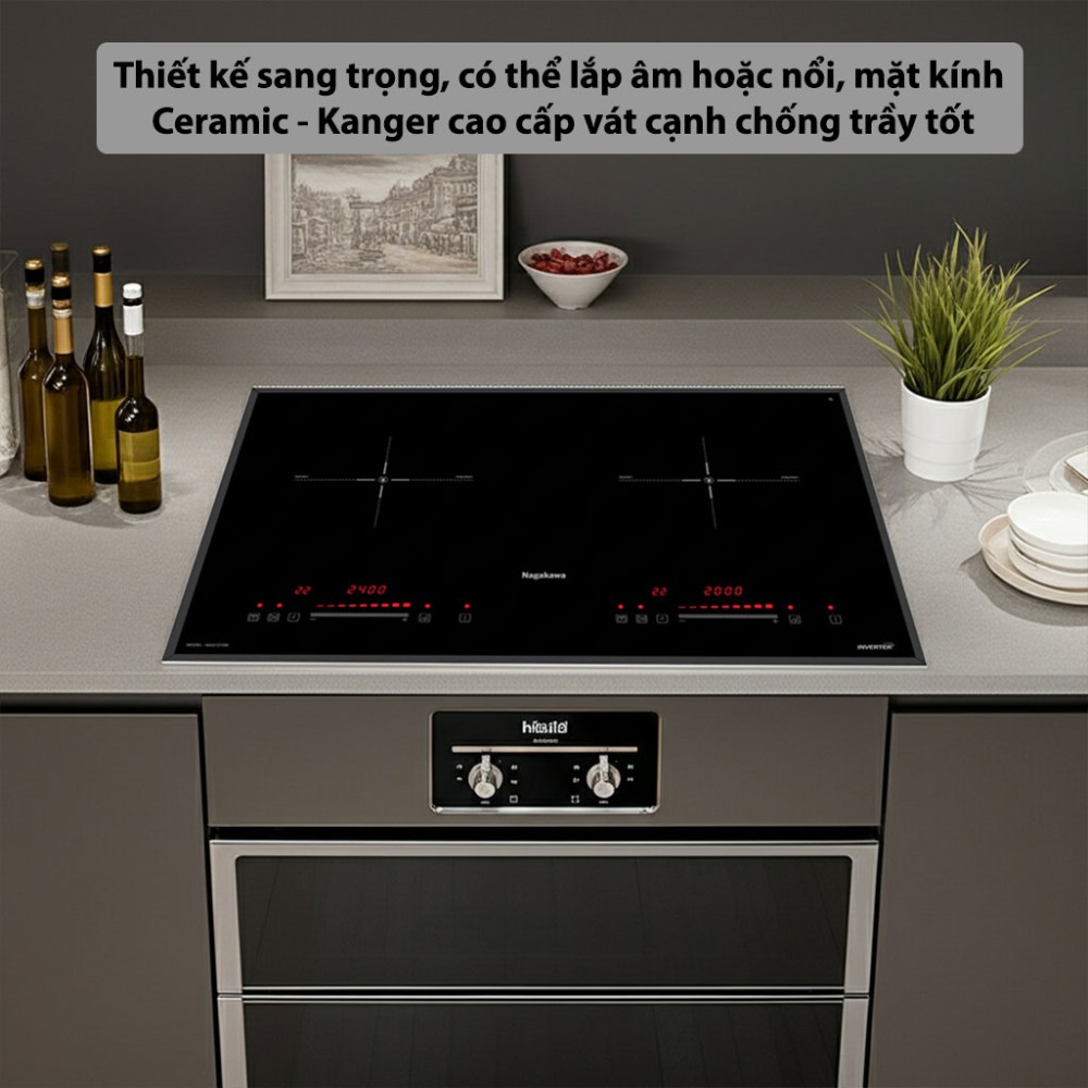 Bếp đôi điện từ Inverter Nagakawa NAG1213M - Hàng chính hãng
