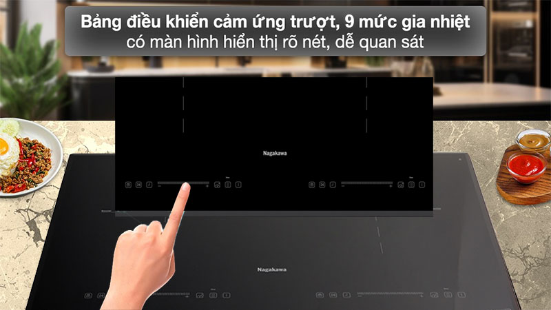 Bếp điện từ đôi Inverter Nagakawa NK2C02M - Hàng chính hãng