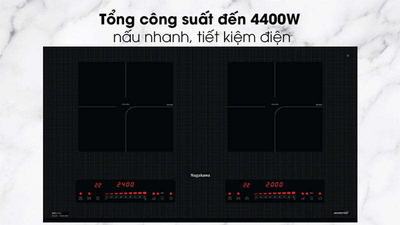 Công suất của Bếp điện từ đôi Inverter Nagakawa NK2C03M