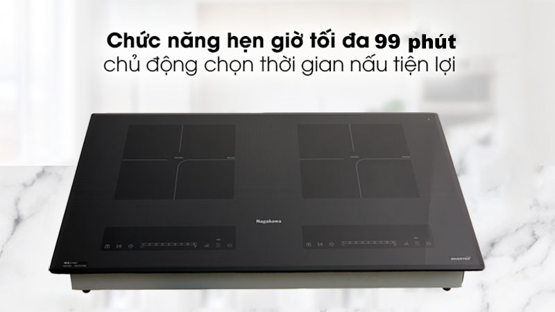 Chức năng hẹn giờ của Bếp điện từ đôi Inverter Nagakawa NK2C03M