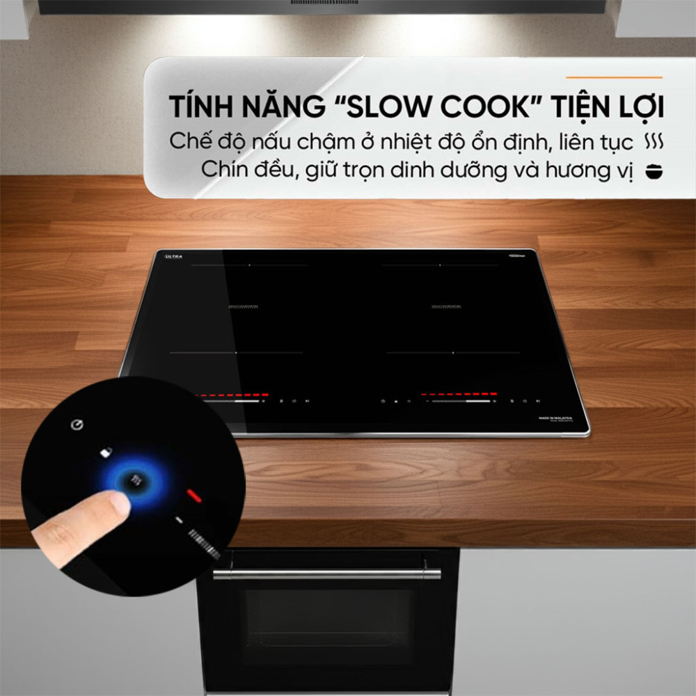 Bếp đôi điện từ Sunhouse Mama MMB588-PLUS có tính năng nấu chậm tiết kiệm điện