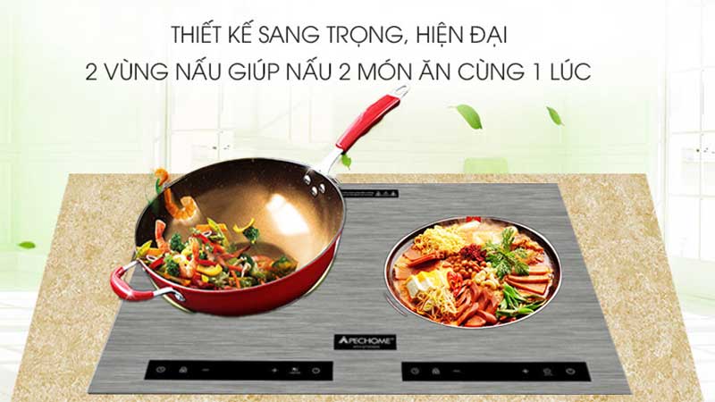Bếp đôi điện từ hồng ngoại Apechome APH-QT40Max - Hàng chính hãng