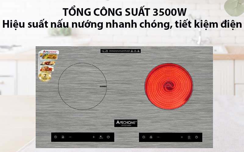 Bếp đôi điện từ hồng ngoại Apechome APH-QT40Max - Hàng chính hãng