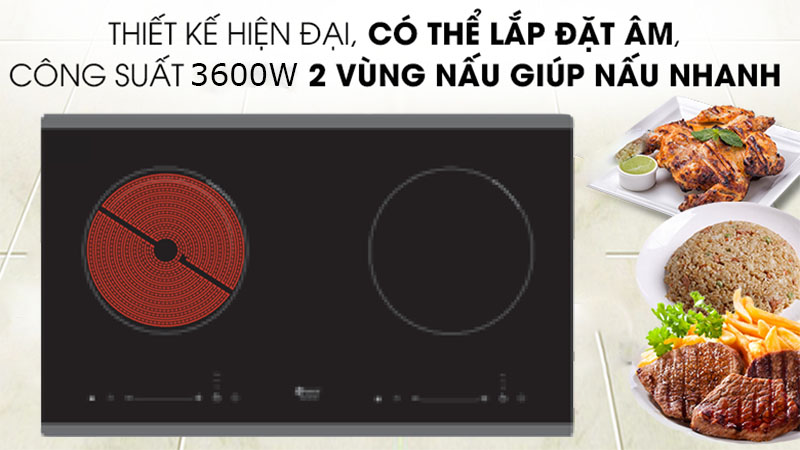 Bếp đôi điện từ hồng ngoại Arber AB-398 - Hàng chính hãng