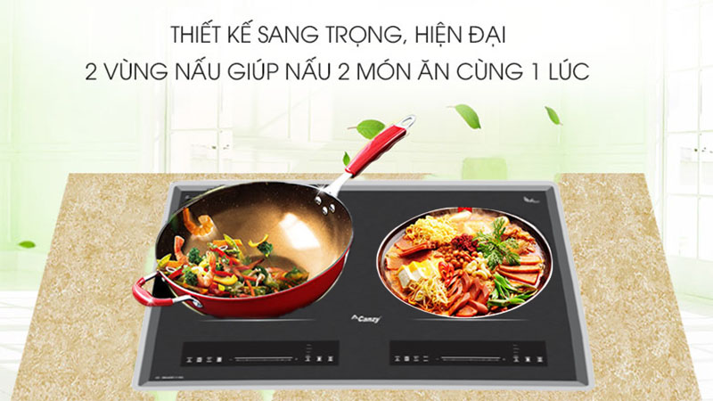 Bếp đôi hồng ngoại điện từ Canzy CZ DELUXE 111SGH - Hàng chính hãng