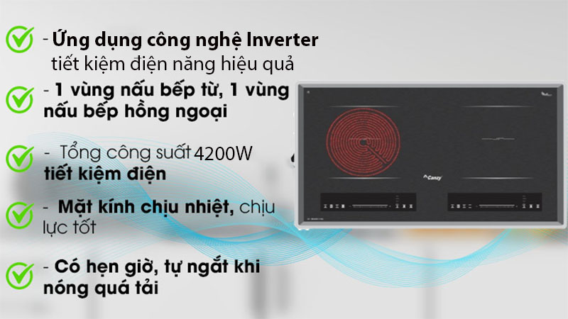 Bếp đôi hồng ngoại điện từ Canzy CZ DELUXE 111SGH - Hàng chính hãng