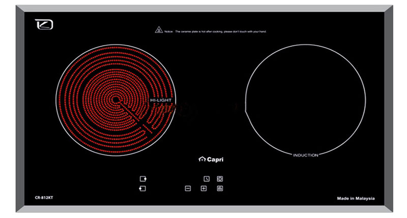 Bếp đôi điện từ hồng ngoại Capri CR-812KT - Hàng chính hãng